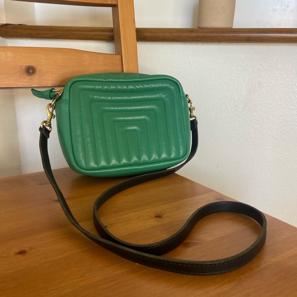 Clare V midi sac green quilted